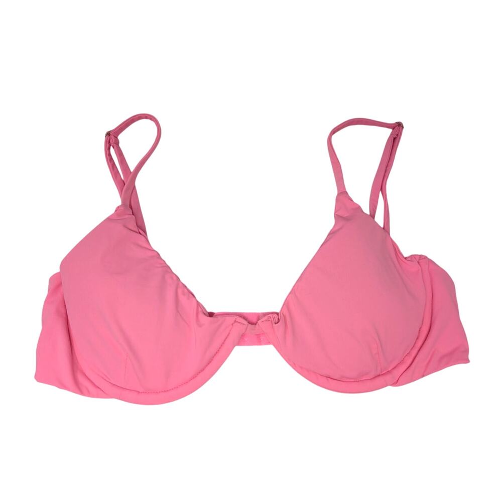 Danielle Guizio Triangle Bikini Top Underwire Pink Beach Summer Resort
